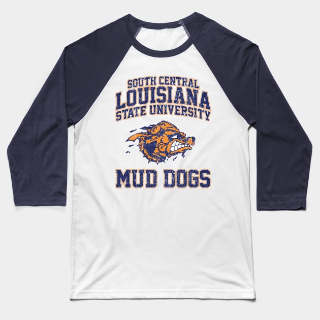 SCLSU Mud Dogs Football (Variant) Baseball T-Shirt by huckblade